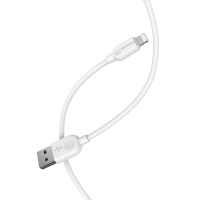 картинка Кабель для iPhone Lightning, BOROFONE BX14 LinkJet, 1м.,  2.4A, БЕЛЫЙ от магазина МегаБайт