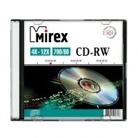 картинка Диск CD-RW Mirex 700MB 4-12x Slim (1шт) /5/ от магазина МегаБайт