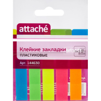 картинка Закладки самоклеящие ATTACHE 45*12мм, 5цв.*20л. ПЛАСТИКОВЫЕ, НЕОН от магазина МегаБайт