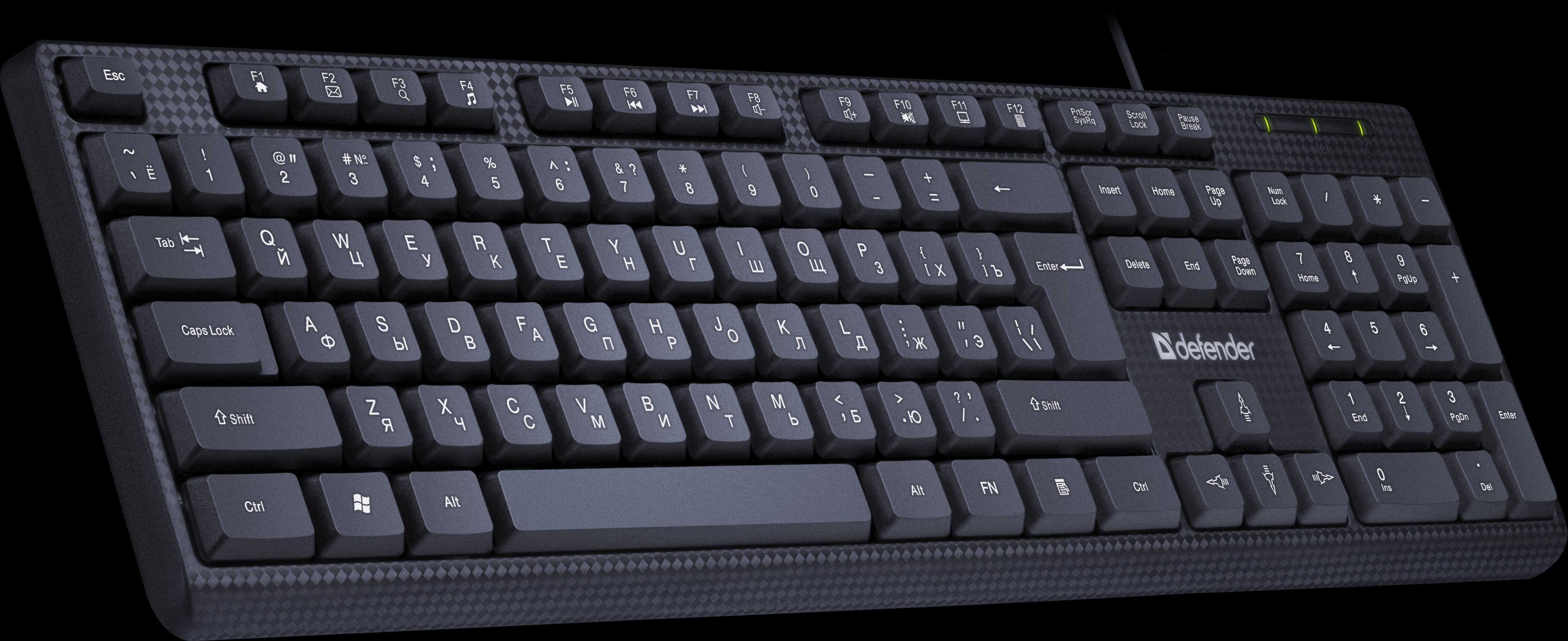 картинка Клавиатура DEFENDER DAILY HB-162 Silent (USB), 104кл., ЧЕРНЫЙ от магазина МегаБайт