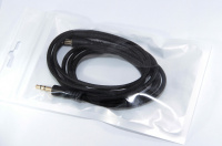 картинка Кабель соеденительный 3.5 Jack (M) - 3.5 Jack (M), аудио, в пакете, плоский 1 м., ЧЕРНЫЙ от магазина МегаБайт