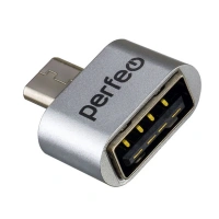 картинка Адаптер PERFEO PF_C3004 OTG-microUSB, универсальный, СЕРЕБРО от магазина МегаБайт