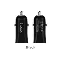 картинка Автомобильное ЗУ HOCO Z12 2.4А x 2USB, универсальное, ЧЕРНЫЙ от магазина МегаБайт