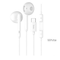 картинка Мобильная стерео гарнитура HOCO L10 Acoustic, кабель 1.2м., Type-C разьем, БЕЛЫЙ от магазина МегаБайт