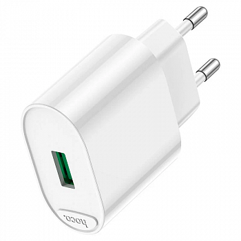картинка Адаптер сетевой HOCO C109A, cила тока QC3.0, 18W, USB порт, БЕЛЫЙ от магазина МегаБайт